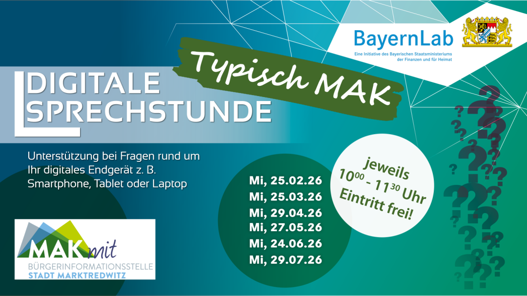 Grafik Terminserie digitale Sprechstunde in der Bürgerinformationsstelle MAKmit